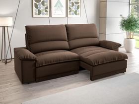 Sofá Plaza 2,00m com Molas no Assento Retrátil e Reclinável Velosuede - NETSOFAS