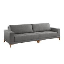 Sofá Plus Volga 4 Lugares Linho Cinza 280 cm