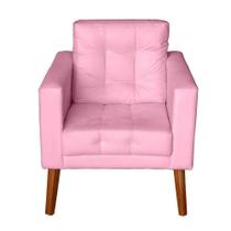 Sofá/poltrona/cadeira Decorativa Glamour Dubai Com Puff E Pés Em Madeira Rosê Sofá/poltrona/cadeira Decorativa Glamour Dubai Com Puff E Pés Em Madeira Rosê