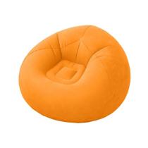 Sofá Poltrona Puff Inflável Aveludado Conforto E Design Cor:Laranja Sofá Poltrona Puff Inflável Aveludado Conforto E Design Cor:Laranja