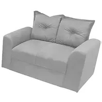 Sofá Porto 2 Lugares Tecido Suede Felipe Estofados Cor Cinza