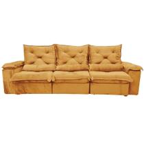 Sofá Porto Madero 5 Lugares Retrátil e Reclinável 270cm 3 Módulos Tecido Veludo Imperial Decor Cor Cobre