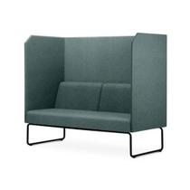 Sofa Privativo Pix com Divisoria e Assento Mescla Verde Base Aco Preto - 55075