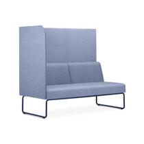 Sofa Privativo Pix com Lateral Direita Aberta Assento Mescla Azul Base Aco Preto - 54981