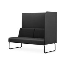 Sofa Privativo Pix com Lateral Esquerda Aberta Assento Crepe Base Aco Preto - 54985