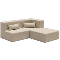 Sofá Puff Canto In Box Modular 3 Em 1 Boucle - Smart Pack Vanilla