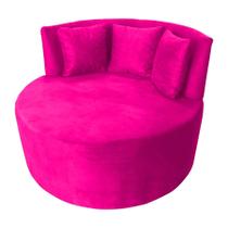 Sofá Puff Chaise Redondo Barcelona Rosa Pink Dimazza Móveis