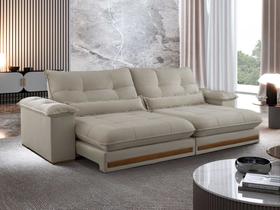 Sofa Qatar Retratil e Reclinavel 2,50 Metros Trevo Cor Veludo Bege Sofa Qatar Retratil e Reclinavel 2,50 Metros Trevo Cor Veludo Bege