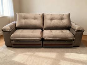 Sofa Qatar Retratil e Reclinavel 2,50 Metros Trevo Cor Veludo Capuccino Sofa Qatar Retratil e Reclinavel 2,50 Metros Trevo Cor Veludo Capuccino