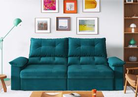 Sofá Ravena 3 Lugares 1,80m L Retrátil e Reclinável em Suede Cialar Sofá Ravena 3 Lugares 1,80m L Retrátil e Reclinável em Suede Cialar