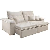 Sofá Realeza 4 Lugares Retrátil e Reclinável 250cm Tecido Veludo Jc Estofados Cor Bege Sofá Realeza 4 Lugares Retrátil e Reclinável 250cm Tecido Veludo Jc Estofados Cor Bege