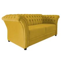 Sofá Recamier Decorativa Chesterfield Sofia Suede Amarelo Capitonê - Amarena Móveis