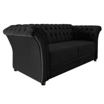 Sofá Recamier Decorativa Chesterfield Sofia Suede Preto Capitonê - Amarena Móveis