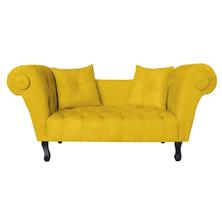 Sofá Recamier Recepção Decorativo 02 Lugares Londres Suede Amarelo - INCASA DECOR Sofá Recamier Recepção Decorativo 02 Lugares Londres Suede Amarelo - INCASA DECOR