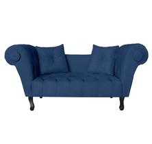 Sofá Recamier Recepção Decorativo 02 Lugares Londres Suede Azul Marinho - INCASA DECOR