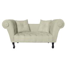 Sofá Recamier Recepção Decorativo 02 Lugares Londres Suede Bege - INCASA DECOR