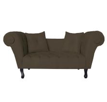 Sofá Recamier Recepção Decorativo 02 Lugares Londres Suede Marrom - INCASA DECOR