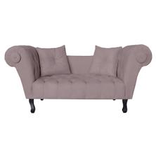 Sofá Recamier Recepção Decorativo 02 Lugares Londres Suede Rose - INCASA DECOR