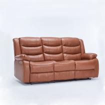 Sofá Reclinável Elétrica Sala de Cinema Hollywood 3 Lugares com Massagem Aquecimento Entrada USB/USB-C PU Caramelo G94 - Gran Belo