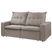 Sofá Reclinavel Estofado Milano 200cm Veludo Carvalho