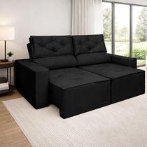 Sofá Reclinável Retrátil 1,80M Cor:Preto