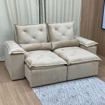 Sofá Reclinável Retrátil 2,30m Elegância em Veludo Athenas Premium