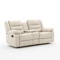 Sofá Reclinável Sala de Cinema 2 Lugares Massagem Aquecimento Hollywood Manual Porta Copos Baú Central PU Bege G94 - Gran Belo Sofá Reclinável Sala de Cinema 2 Lugares Massagem Aquecimento Hollywood Manual Porta Copos Baú Central PU Bege G94 - Gran Belo
