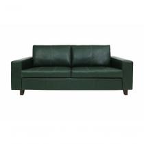 Sofá Regal 3 Lugares Fixo 206cm Green em material sintético Mempra Móveis
