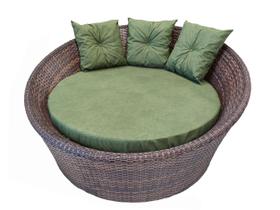 Sofa rendondo D Piscina Varanda Área Externa Alumínio Fibra duna bandeira