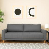 Sofá Requinte Cinza Escuro 1,40m 2 Lugares Linho Para Sala, Recepção E Consultório LV Móveis Sofá Requinte Cinza Escuro 1,40m 2 Lugares Linho Para Sala, Recepção E Consultório LV Móveis