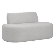 Sofá Reto 02 Lugares 150cm Mônaco Bouclé Cinza Claro - Nexta Casa