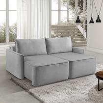 Sofá Retrátil 160cm com Porta USB 2 Lugares Moon 2323 Cinza Sofá Retrátil 160cm com Porta USB 2 Lugares Moon 2323 Cinza