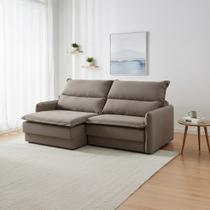 Sofá Retrátil 2 Lugares 180cm Colômbia Reclinável Braço Slim Veludo Marrom NS Sofá Retrátil 2 Lugares 180cm Colômbia Reclinável Braço Slim Veludo Marrom NS