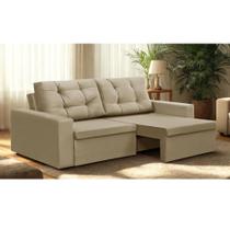 Sofá Retrátil 2 Lugares 1,80m Lisboa Suede Bege Mirra Decor Sofá Retrátil 2 Lugares 1,80m Lisboa Suede Bege Mirra Decor