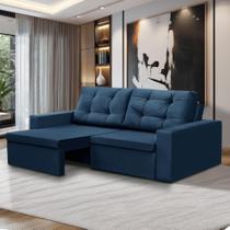 Sofá Retrátil 2 Lugares 1,80m Liz Suede Azul Adonai Estofados Sofá Retrátil 2 Lugares 1,80m Liz Suede Azul Adonai Estofados