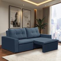 Sofá Retrátil 2 Lugares 1,80m Luna Suede Azul Adonai Estofados Sofá Retrátil 2 Lugares 1,80m Luna Suede Azul Adonai Estofados