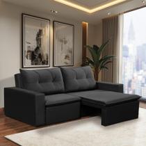 Sofá Retrátil 2 Lugares 1,80m Luna Suede Preto Adonai Estofados Sofá Retrátil 2 Lugares 1,80m Luna Suede Preto Adonai Estofados