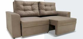 Sofá retrátil 2 lugares dubai suede caramelo estofado santos