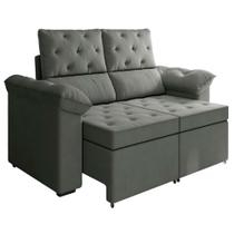 Sofá Retrátil 2 Lugares Inglaterra Suede Cinza