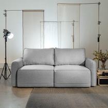 Sofá Retrátil 2 Lugares Linho Cinza Mellow 190cm CabeCasa MadeiraOriginals Cinza Sofá Retrátil 2 Lugares Linho Cinza Mellow 190cm CabeCasa MadeiraOriginals Cinza