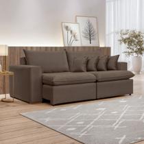 Sofá Retrátil 220cm Barcelona Veludo Sofá Retrátil 220cm Barcelona Veludo