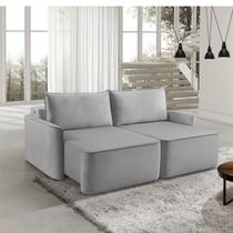 Sofá Retrátil 220cm com Kit Entrada USB 4 Lugares Moon 2323 Cinza Sofá Retrátil 220cm com Kit Entrada USB 4 Lugares Moon 2323 Cinza