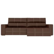Sofá Retrátil 224cm Nero Couro Marrom - Gran Belo Sofá Retrátil 224cm Nero Couro Marrom - Gran Belo