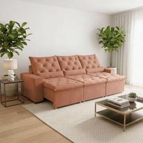 Sofá Retrátil 230m Confort Plus Sofá 3 Lugares Em Suede Reclinável Milão Laranja Sofá Retrátil 230m Confort Plus Sofá 3 Lugares Em Suede Reclinável Milão Laranja
