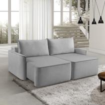 Sofá Retrátil 260cm com Kit Entrada USB 4 Lugares Moon 2323 Cinza Sofá Retrátil 260cm com Kit Entrada USB 4 Lugares Moon 2323 Cinza
