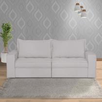 Sofá Retrátil 3 Lugares 200cm Chanel Cinza Sofá Retrátil 3 Lugares 200cm Chanel Cinza