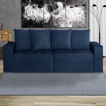 Sofá Retrátil 3 Lugares 200cm Nyc Azul Marinho Sofá Retrátil 3 Lugares 200cm Nyc Azul Marinho