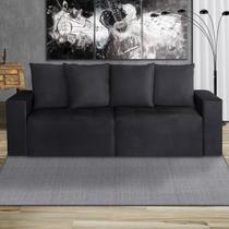 Sofá Retrátil 3 Lugares 200cm Nyc Preto Sofá Retrátil 3 Lugares 200cm Nyc Preto
