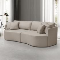 Sofá Retrátil 3 Lugares 222cm Encosto Regulável Linho Dakota