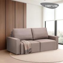 Sofá Retrátil 3 Lugares Herval Adapt, Veludo Cappuccino, 216 cm